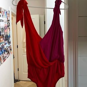 NWT Red and pink bodysuit with bows